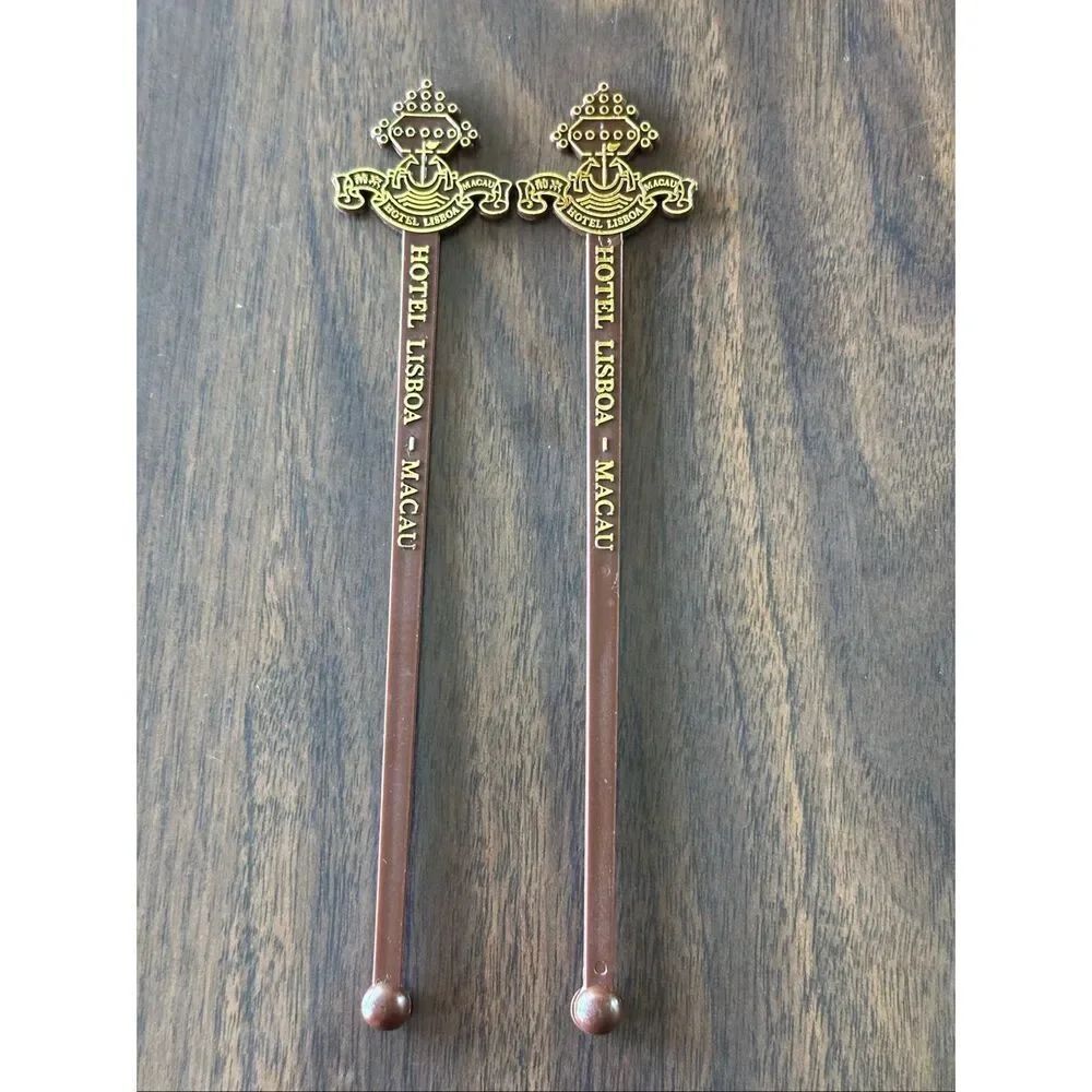 Vintage Hotel Lisboa Swizzle Stick Drink Cocktail Spoon Stir Barware Collectible